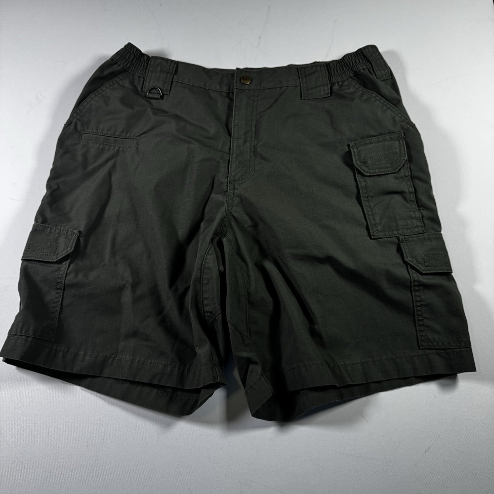 5.11 Tactical Cargo Shorts Mens 38 Green Ripstop Elastic Waist Utility Hiking